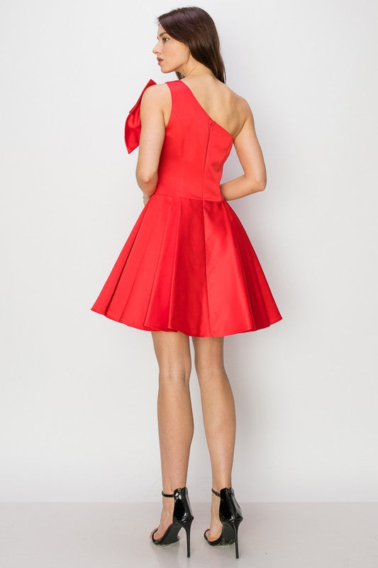 Big Bow One Shoulder Dress