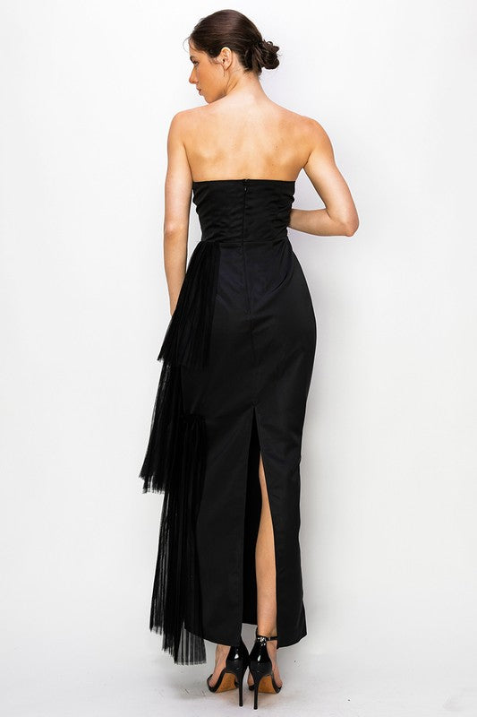 Satin Pleated Maxi Dress