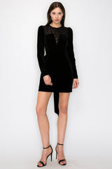 Big Bow Detailed Velvet Dress