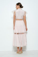 Lace Panel Tiered Maxi Dress (2 Color Ways)