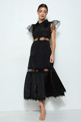 Lace Panel Tiered Maxi Dress (2 Color Ways)