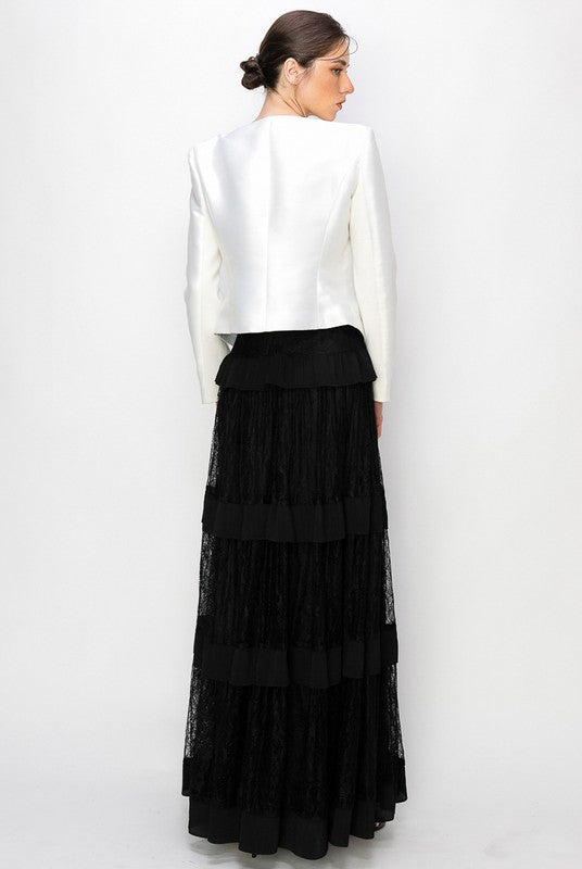Asymmetric Rhinestone Trim Blazer