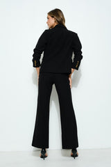 Metal Single Button Tailored Blazer Jacket (2 Color Ways)