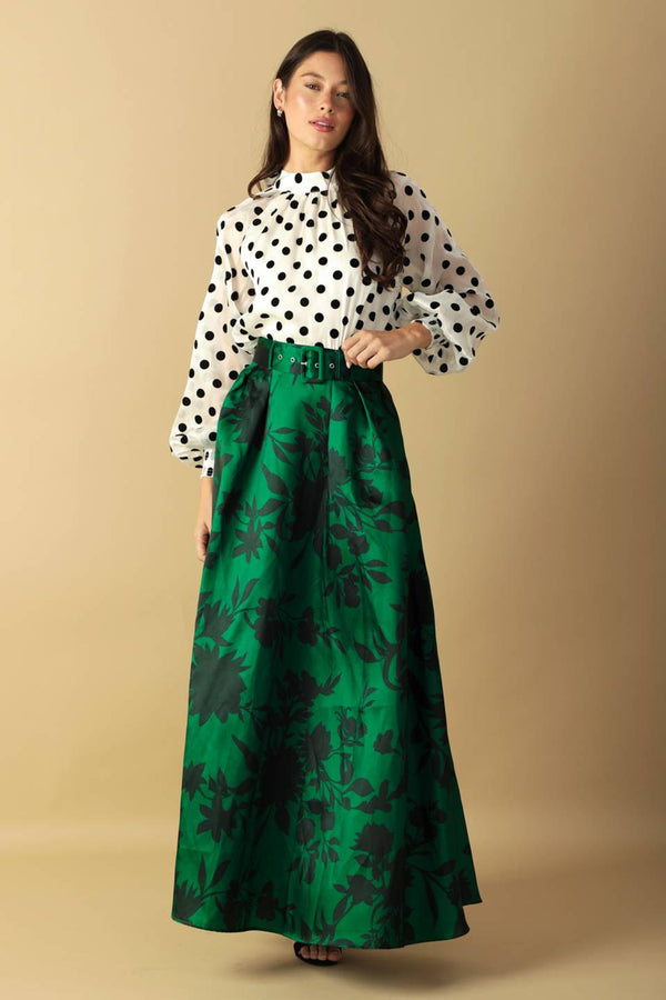 Printed Woven Maxi Skirt