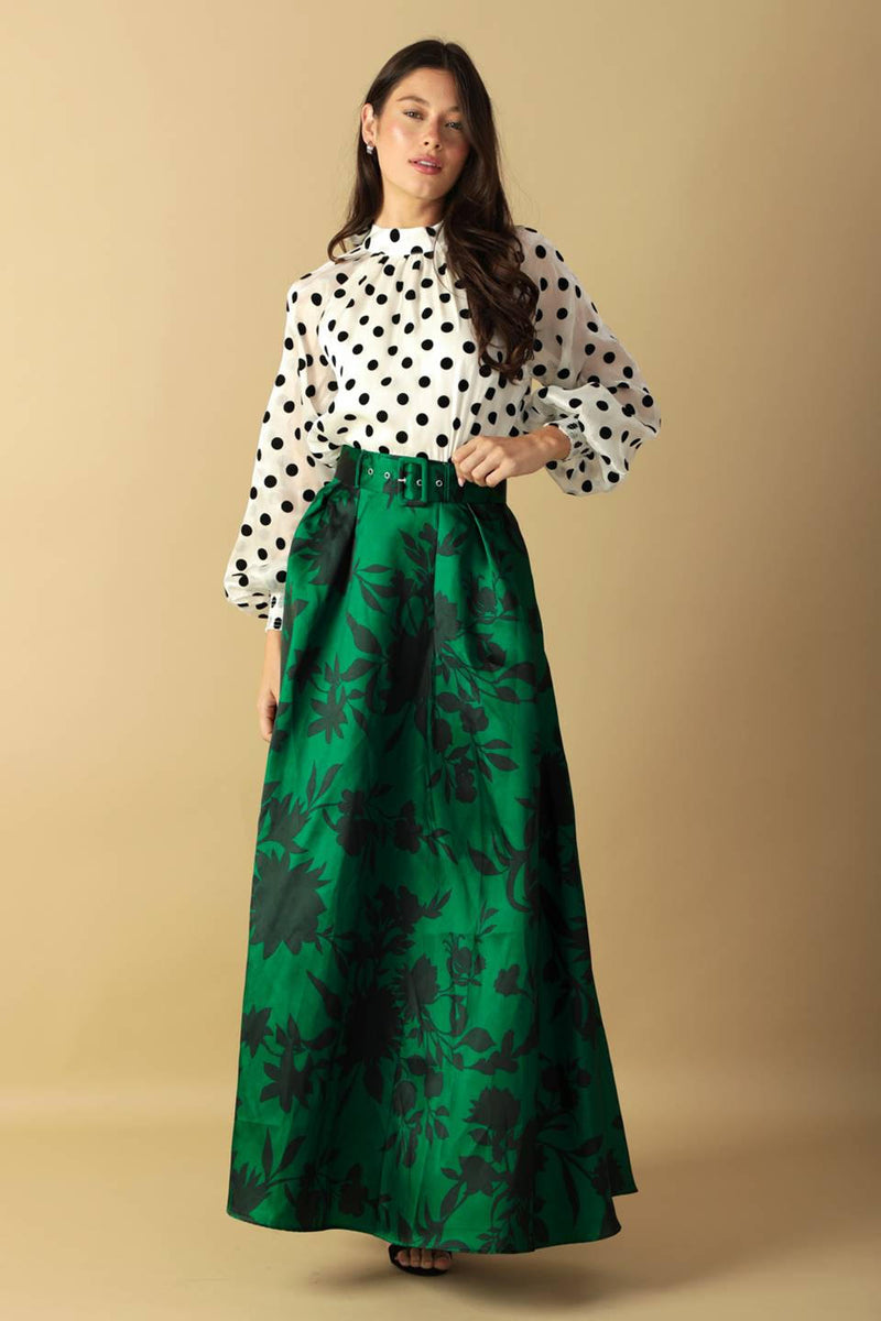 Printed Woven Maxi Skirt