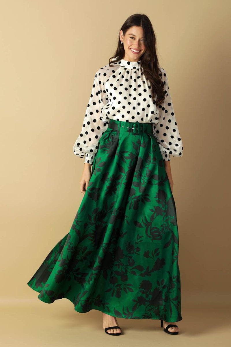 Printed Woven Maxi Skirt