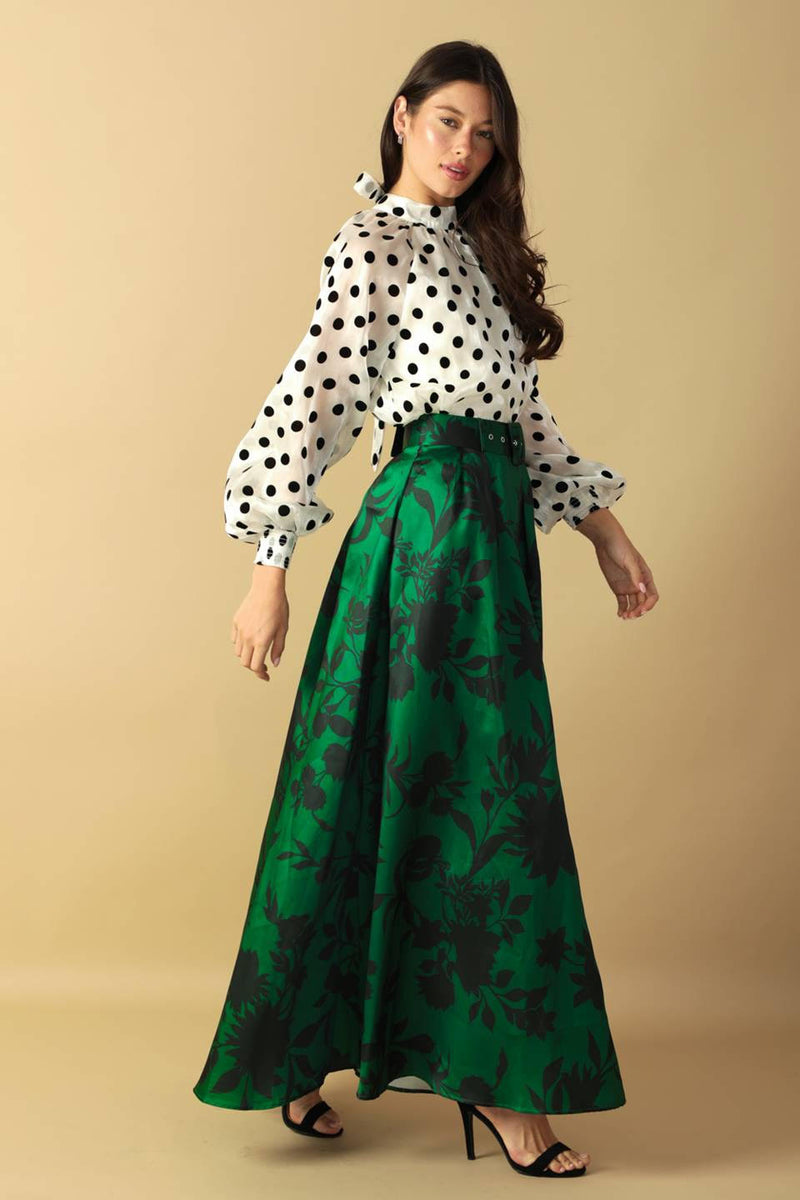 Printed Woven Maxi Skirt