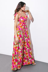 Printed Sweetheart Woven Jumpsuit