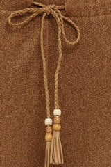 Caramel Brown Knit Flare Pants