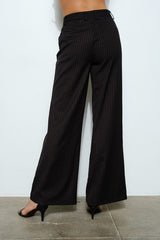 Pinstripe High-Waist Flare Pants