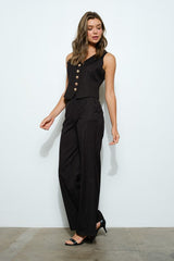 Pinstripe High-Waist Flare Pants