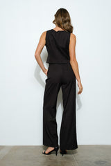 Pinstripe High-Waist Flare Pants