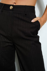 Pinstripe High-Waist Flare Pants