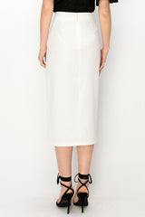 Rhinestone Belt Midi Skirt (Black, White)