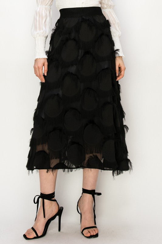 Dots Fringe A-Line Skirt