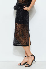 Sequin Sheer Midi Skirt (2 Color Ways)