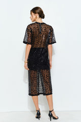 Sequin Sheer Midi Skirt (2 Color Ways)