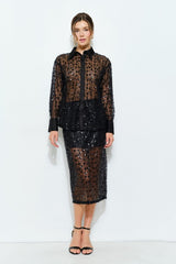 Sequin Sheer Midi Skirt (2 Color Ways)