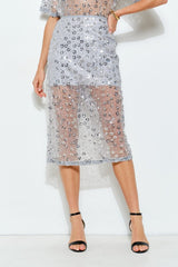 Sequin Sheer Midi Skirt (2 Color Ways)