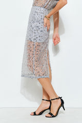 Sequin Sheer Midi Skirt (2 Color Ways)