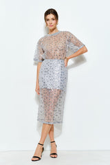 Sequin Sheer Midi Skirt (2 Color Ways)