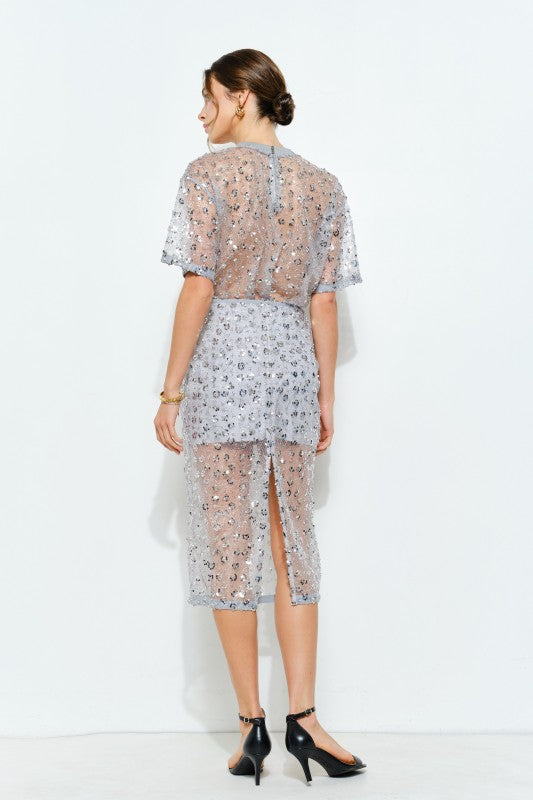 Sequin Sheer Midi Skirt (2 Color Ways)