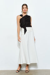 Pleated Waistband Midi Skirt (2 Color Ways)