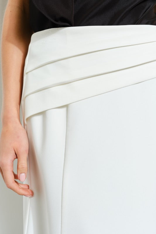Pleated Waistband Midi Skirt (2 Color Ways)