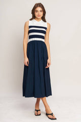 Monaco Stripe Midi Dress