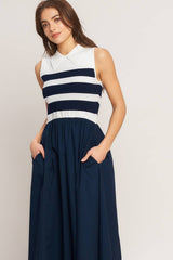 Monaco Stripe Midi Dress