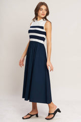 Monaco Stripe Midi Dress