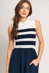 Monaco Stripe Midi Dress