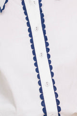 White Scalloped Cotton Blouse