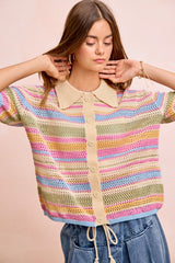 Coastal Candy Stripe Knit Top