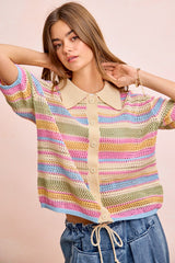 Coastal Candy Stripe Knit Top