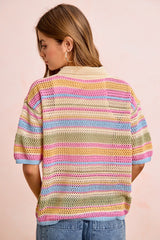 Coastal Candy Stripe Knit Top