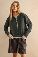 Contrast Trim Cardigan