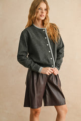Contrast Trim Cardigan