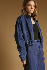 Color Contrasted Denim Jacket