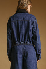 Color Contrasted Denim Jacket