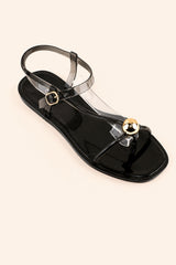 Midnight Jelly T-Strap Sandals