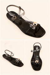 Midnight Jelly T-Strap Sandals