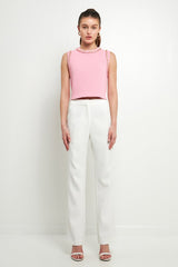Trim Detail Tank Top (Blue, Pink)