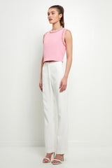 Trim Detail Tank Top (Blue, Pink)