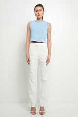 Trim Detail Tank Top (Blue, Pink)