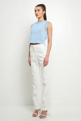 Trim Detail Tank Top (Blue, Pink)