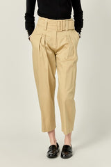High Waist Belted Wide Leg Pants