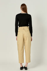High Waist Belted Wide Leg Pants