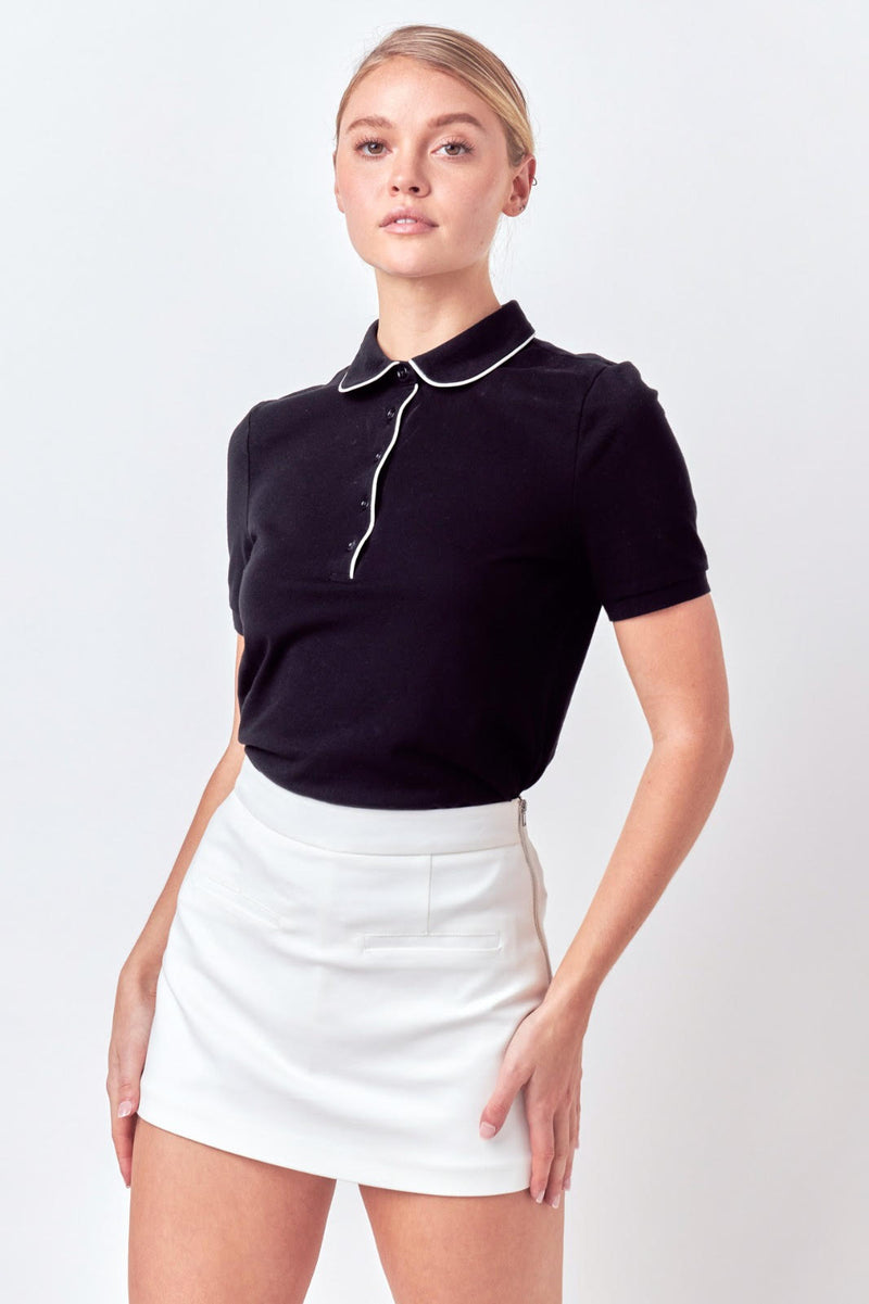 Sportwear Knit Polo (Black, White)