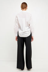 Sequins And Beads Trim Shirt